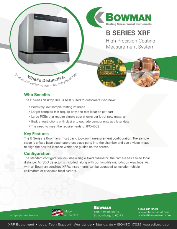 XRF 膜厚計・素材分析器 Bシリーズ