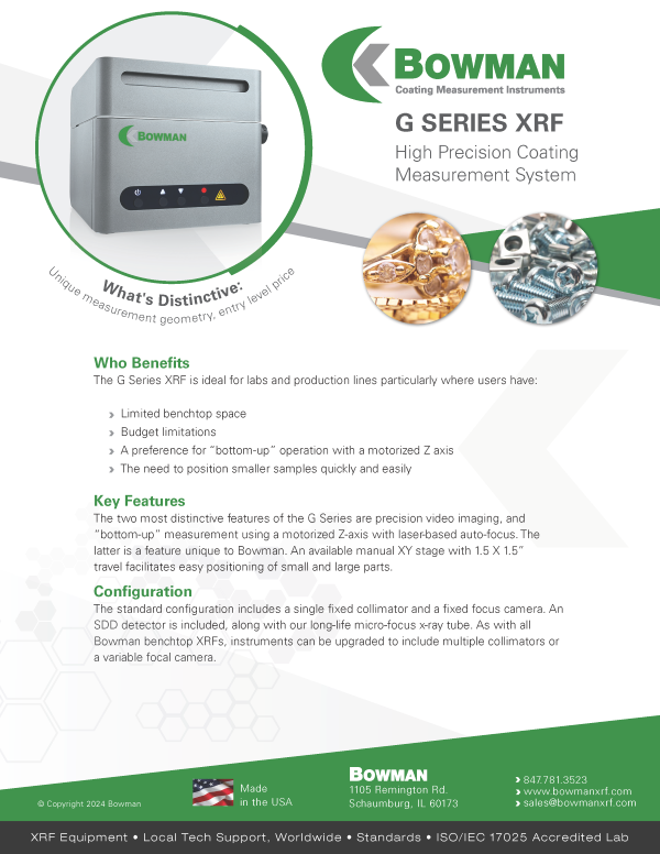 XRF 膜厚計・素材分析器 Gシリーズ