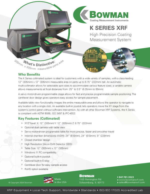 XRF 膜厚計・素材分析器 Kシリーズ