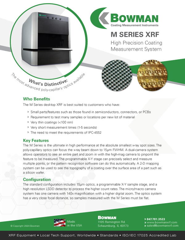 XRF 膜厚計・素材分析器 Mシリーズ