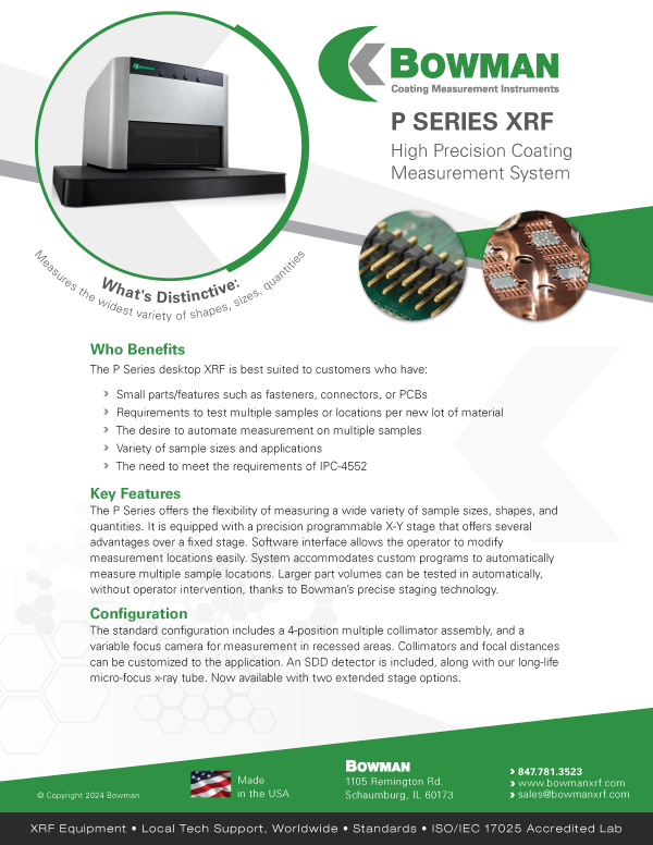 XRF 膜厚計・素材分析器 Pシリーズ