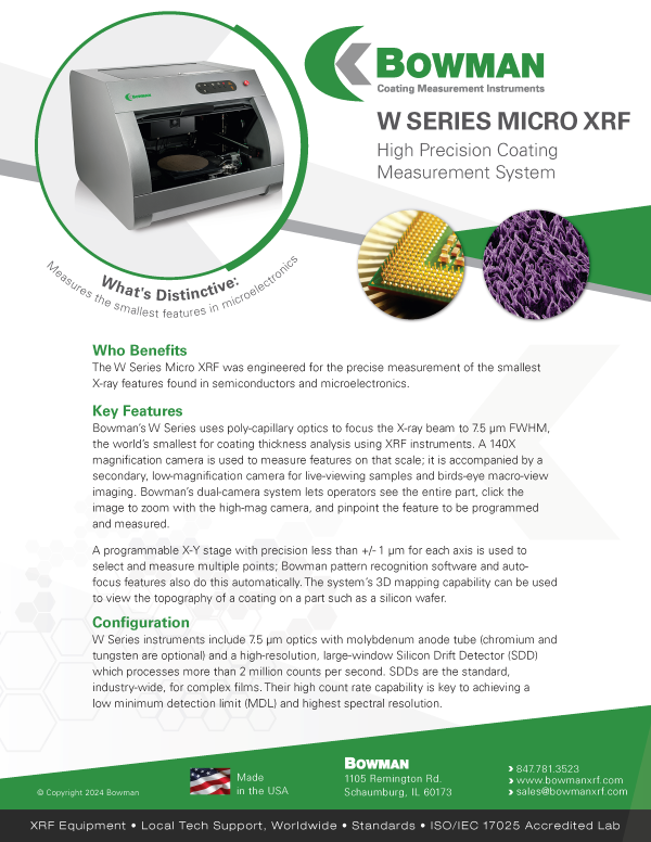 XRF 膜厚計・素材分析器 Wシリーズ